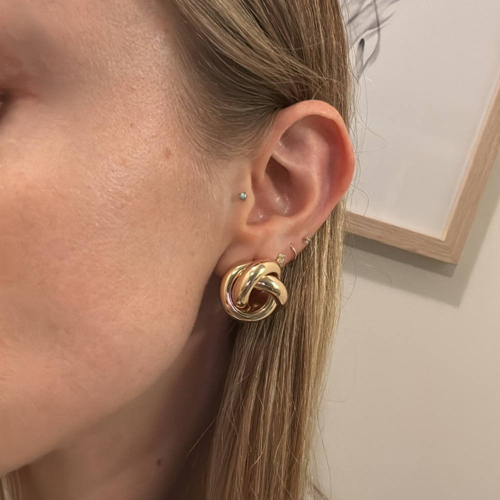 Chunky bold love knot stud earrings
